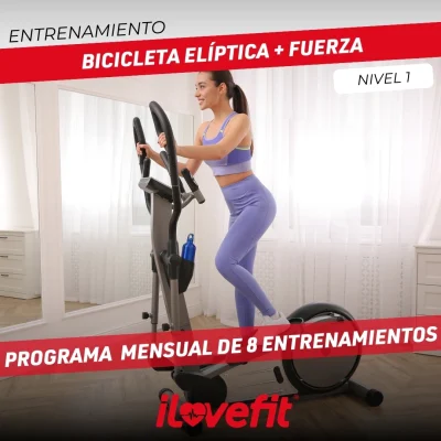 Entrenamiento Bicicleta Elíptica + Fuerza | Nivel 1